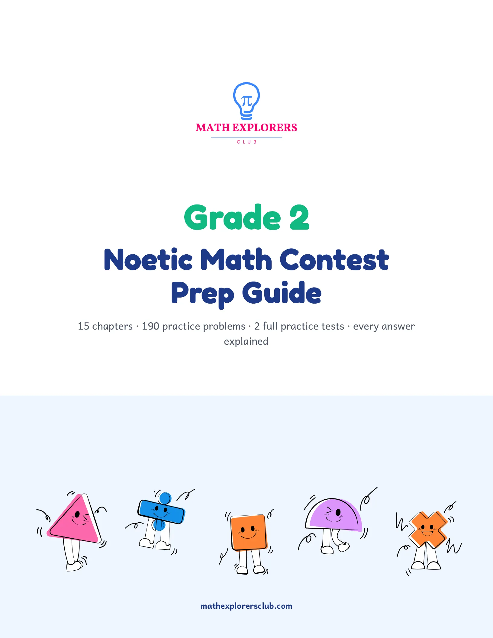 Cover of the Noetic Math Contest Prep Guide — Grade 2