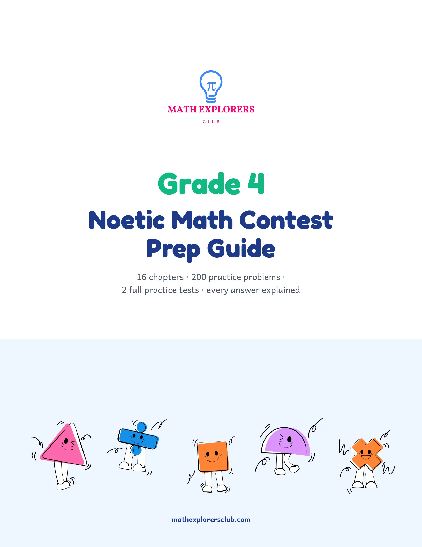 Cover of the Noetic Math Contest Prep Guide — Grade 4