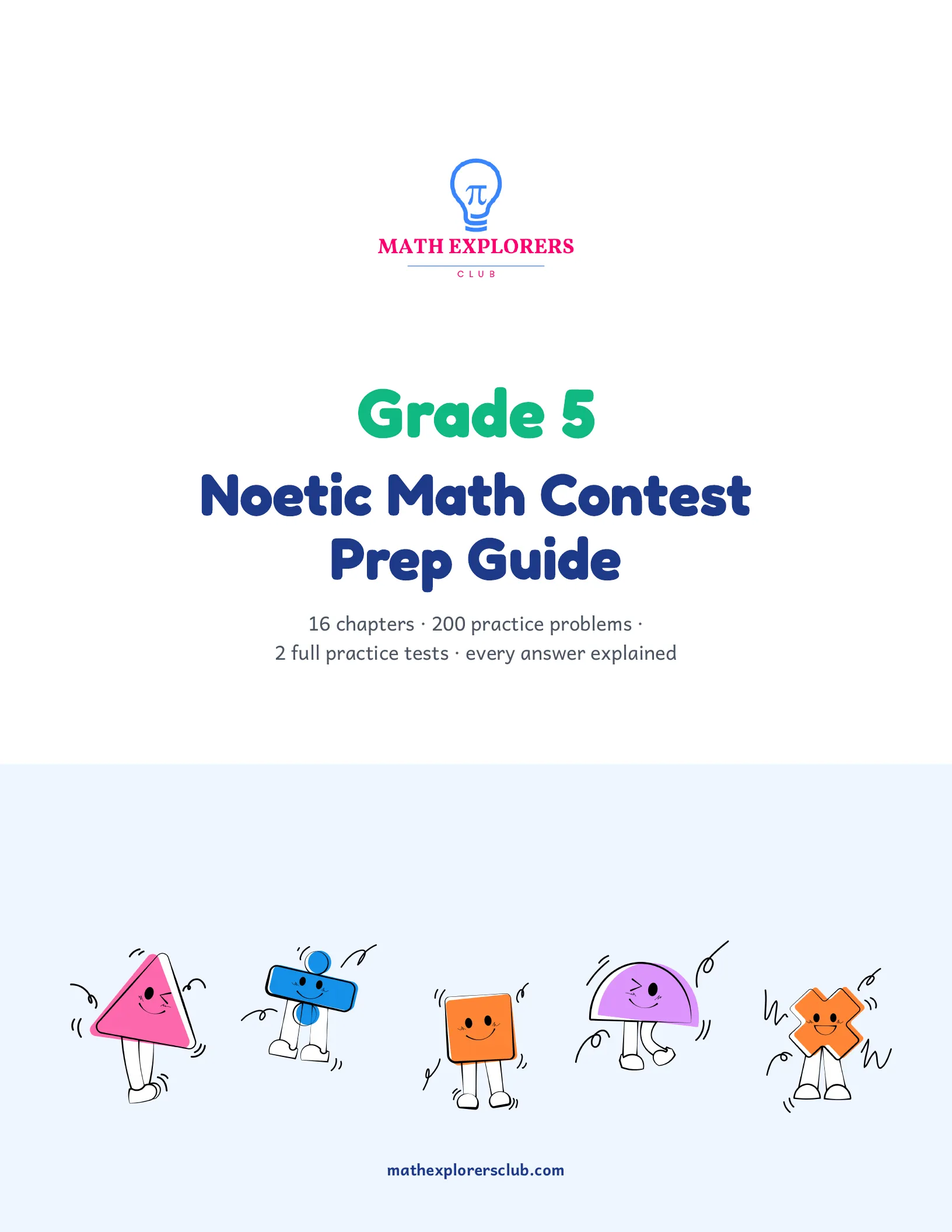 Cover of the Noetic Math Contest Prep Guide — Grade 5