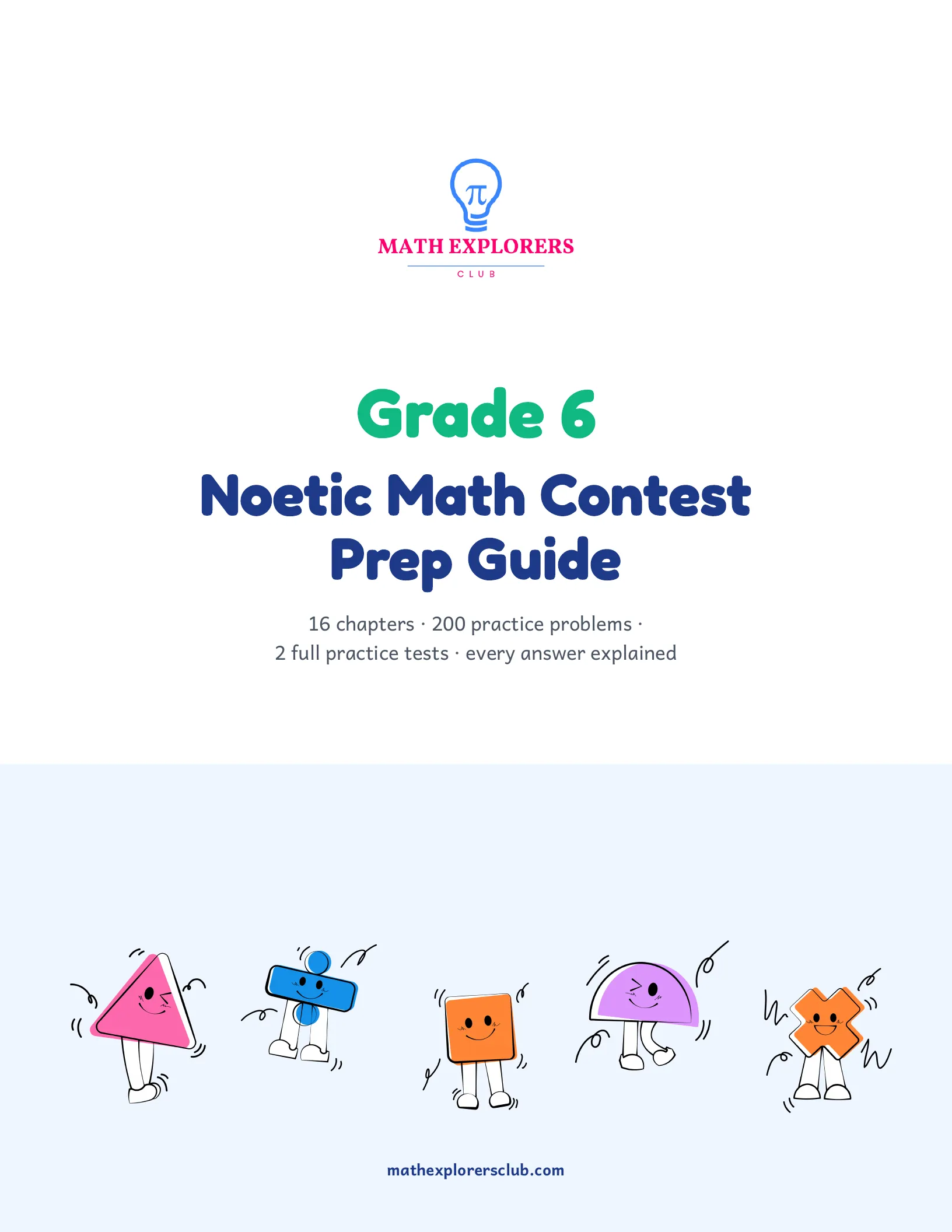 Cover of the Noetic Math Contest Prep Guide — Grade 6